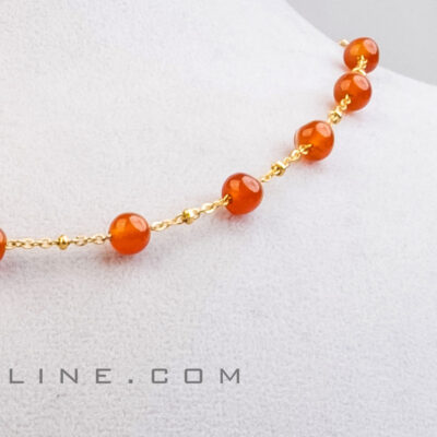 گردنبند عقیق کارنلین|خواص سنگ عقیق|سنگ متولدین ماه فروردین