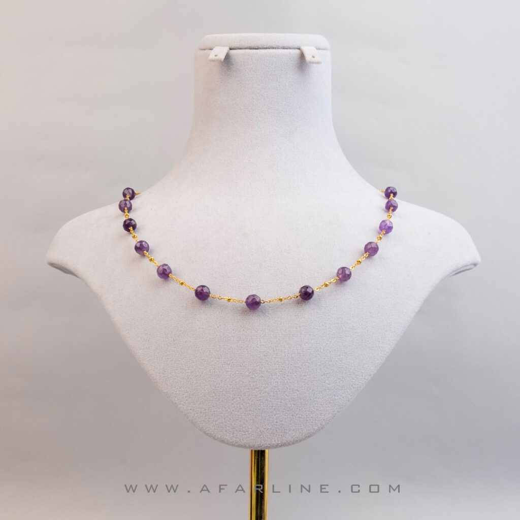 گردنبند آماتیست|خواص سنگ آماتیست|سنگ متولدین ماه بهمن