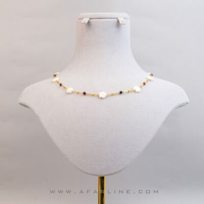 گردنبند گارنت و صدف|خواص گارنت و صدف|سنگ متولدین دی،تیر،آذر