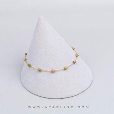 دستبند سکوت پاییز|سنگ یوناکیت|خواص یوناکیت|دستبند زنانه