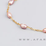 جزئیات مرواریدهای فرم گندمی طبیعی در زیورآلات برند Afarline